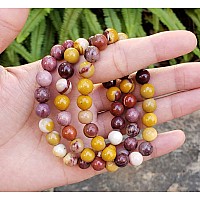 Adabele Real Natural Mookaite Jasper Gemstone Beaded Bracelet 75 Inch Stretch Chakras Healing Crystal Stone Jewelry Birthday Gi