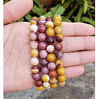 Adabele Real Natural Mookaite Jasper Gemstone Beaded Bracelet 75 Inch Stretch Chakras Healing Crystal Stone Jewelry Birthday Gi