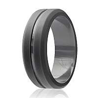 ROQ Grey Silicone Rubber Wedding Ring for Men, Size 12