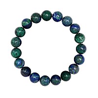 Adabele Real Natural Lapis Chrysocolla Bracelet 75 Inch Stretch Gemstone Beaded Bracelet Chakras Healing Crystal Stone Jewelry W