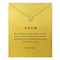 Baydurcan Friendship Anchor Compass Necklace Good Luck Elephant Pendant Chain Necklace With Message Card Gift Card Gold Clover