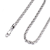 Feel Style Men Necklace Stainless Steel Chain Silver Plated Rope Chain 5Mm 20 Inch Necklaces Jewelry