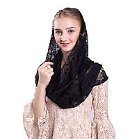 Soft And Comfortable Mantilla Veils Spanish Style Lace Infinity Veil Mantilla Latin Black