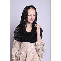 Soft And Comfortable Mantilla Veils Spanish Style Lace Infinity Veil Mantilla Latin Black