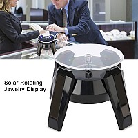 Solar Turntablesolar Rotating Display Stand 360 Rotating Turntable With Led Light For Watch Phone Jewelry Display Black