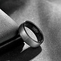 6Mm Black Tungsten Wedding Ring Band Men Women Matte Brushed Engraved I Love You Size 11