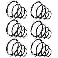 Loyallook 18Pcs 20G 316L Stainless Steel Nose Ring Hoop Cartilage Hoop Septum Piercing 612Mm I24Pcs Black Tone