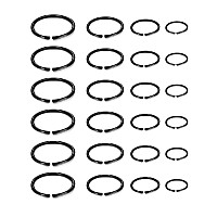 Loyallook 18Pcs 20G 316L Stainless Steel Nose Ring Hoop Cartilage Hoop Septum Piercing 612Mm I24Pcs Black Tone