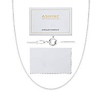 Ashine Silver Chain Necklace For Women Sterling Silver Chain Sterling Silver Necklace Valentine 08Mm Box Chain Spring Ring Cla