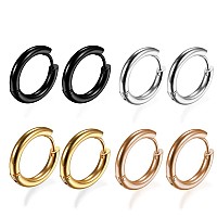 316L Surgical Stainless Steel Huggie Hoop Earrings 10Mm Hypoallergenic Earrings Hoop Cartilage Helix Lobes Hinged Sleeper Earrin