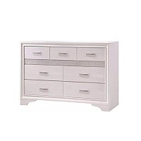 Benjara Benzara Wooden Dresser with Hidden Jewelry Tray, White,