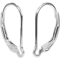 14K White Gold Interchangeable Leverback Earrings 16Mm