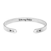 Love My Tribe Personalized Bracelet Christmas Gifts For Aunt Best Friend Mother Mom Girlfriend Her Daughter Mantra Cuff Bangle