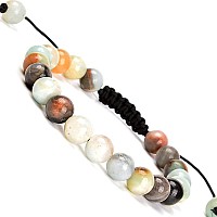 Massive Beads Natural Multicolor Amazonite Gemstone Bracelet Braided Macrame Stones Healing Crystal Quartz Great Gifts Multic