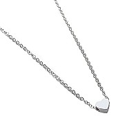 Metisee Simple Choker Heart Pendant Necklace For Women And Girls Silver