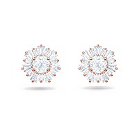 Swarovski Rose-Gold Tone Sun Stud Earrings with Crystals