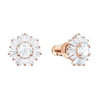 Swarovski Rose-Gold Tone Sun Stud Earrings with Crystals