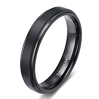 Tigrade 4Mm 6Mm 8Mm 10Mm Black Titanium Rings Wedding Band Matte Comfort Fit For Men Women Size 315Black 4Mm Size 75