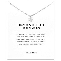 Hundred River Friendship Cactus Necklace Cactus Pendant Chain Necklace With Message Card Gift Card Cactus S