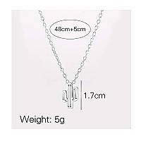 Hundred River Friendship Cactus Necklace Cactus Pendant Chain Necklace With Message Card Gift Card Cactus S