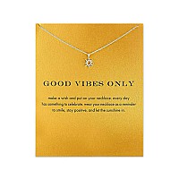 Baydurcan Friendship Anchor Compass Necklace Good Luck Elephant Pendant Chain Necklace With Message Card Gift Card Silver Sun