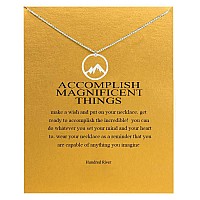 Hundred River Friendship Mountain Necklace Mountain Pendant Chain Necklace With Message Card Gift Card Mountain S