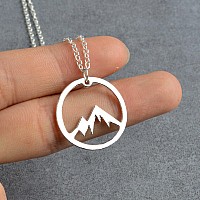 Hundred River Friendship Mountain Necklace Mountain Pendant Chain Necklace With Message Card Gift Card Mountain S