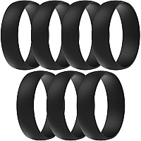 Thunderfit Silicone Rings For Men And Women 6Mm Wide 15Mm Thick 7 Black Rings Size 657 1775Mm