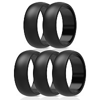 Thunderfit Mens Silicone Wedding Rings Wedding Bands 5 Pack 4 Pack 3 Pack 87Mm Wide 2Mm Thick 5 Black Rings 13514