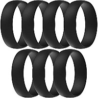 Thunderfit Silicone Rings For Men And Women 6Mm Wide 15Mm Thick 7 Black Rings Size 10511 2060Mm