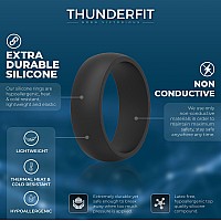 Thunderfit Mens Silicone Wedding Rings Wedding Bands 5 Pack 4 Pack 3 Pack 87Mm Wide 2Mm Thick 5 Black Rings 10511