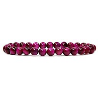 Natural A Grade Rose Tiger Eye Gemstone 6Mm Round Beads Stretch Bracelet 7 Unisex