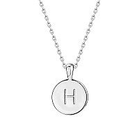 Pavoi 14K White Gold Plated Letter Necklace For Women Gold Initial Necklace For Girls Letter H