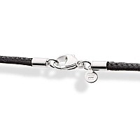 Miabella Genuine Italian 2Mm Black Or Brown Leather Cord Chain Necklace For Men Women With 925 Sterling Silver Clasp Made In Ita