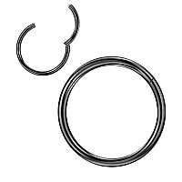 18 Gauge 6Mm Hoop Nose Rings For Women Small Black Nose Ring Hoop Surgical Steel Nose Hoop Hypoallergenic Body Piercing Rings Fo