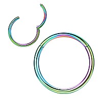 16 Gauge Hoop Nose Rings For Women Men Rainbow Nose Ring Hoop Surgical Steel Nose Hoop Hypoallergenic Body Piercing Rings For Se