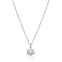 Hundred River Lotus Flower Necklace With Message Card Gift Card Sliver Lotus Flower