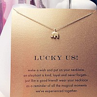 Lang Xuan Friendship Compass Necklace Good Luck Butterfly Pendant Chain Necklace With Message Card Gift Card For Women Girl Sil