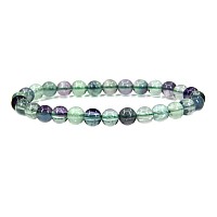 Natural Aa Clear Green Fluorite Gemstone 6Mm Round Beads Stretch Bracelet 7 Unisex