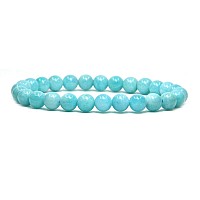 Natural Peruvian Amazonite Gemstone 6Mm Round Beads Stretch Bracelet 7 Unisex