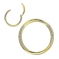 16 Gauge Hoop Nose Rings For Women Men Gold Plated Nose Ring Hoop Surgical Steel Nose Hoop Hypoallergenic Body Piercing Rings Fo