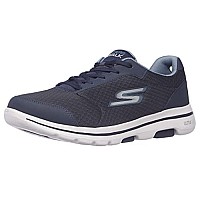 Skechers Mens Gowalk 5 Qualify Athletic Mesh Lace Up Performance Walking Shoe Sneaker Navy 15 Us