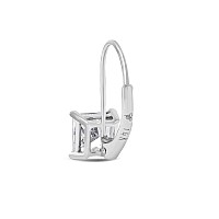 Everyday Elegance 14K Solid White Gold Earrings Princess Cut Cubic Zirconia Leverback Drop Dangle Basket Setting 10 Ctw With Gi