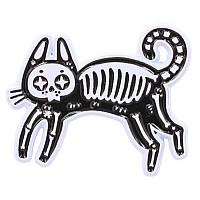 Skeleton Cat Enamel Pin Black Cat Pin