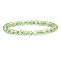 Natural Prehnite Gemstone 6Mm Round Beads Stretch Bracelet 7 Unisex