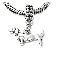 Cherityne Dangle Dachshund Dog Charm For Bracelets