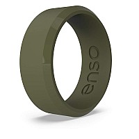 Enso Rings Bevel Classic Silicone Wedding Ring Hypoallergenic Unisex Wedding Band Comfortable Band For Active Lifestyle 8M