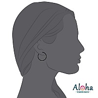 Aloha Earrings Clip On Hoop Earrings For Women Silver And Goldtone Brass Spring Hoops For Nonpierced Ears Black Medium