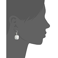 Nine West Classics Womens Silver Tone Soft Square Drop Earrings