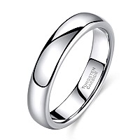 Trumium 4Mm Tungsten Wedding Band Ring Men Women Plain Dome High Polished Comfort Fit Size 85